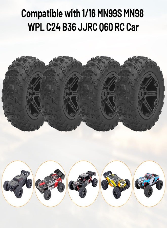 daitoku 1/16 RC Wheels and Tires, daitoku 12mm Hex Hub RC Tires RC Car Truck Wheels for 1/16 1/14 SCY MJX WL HPX HBX JJRC - Image 3